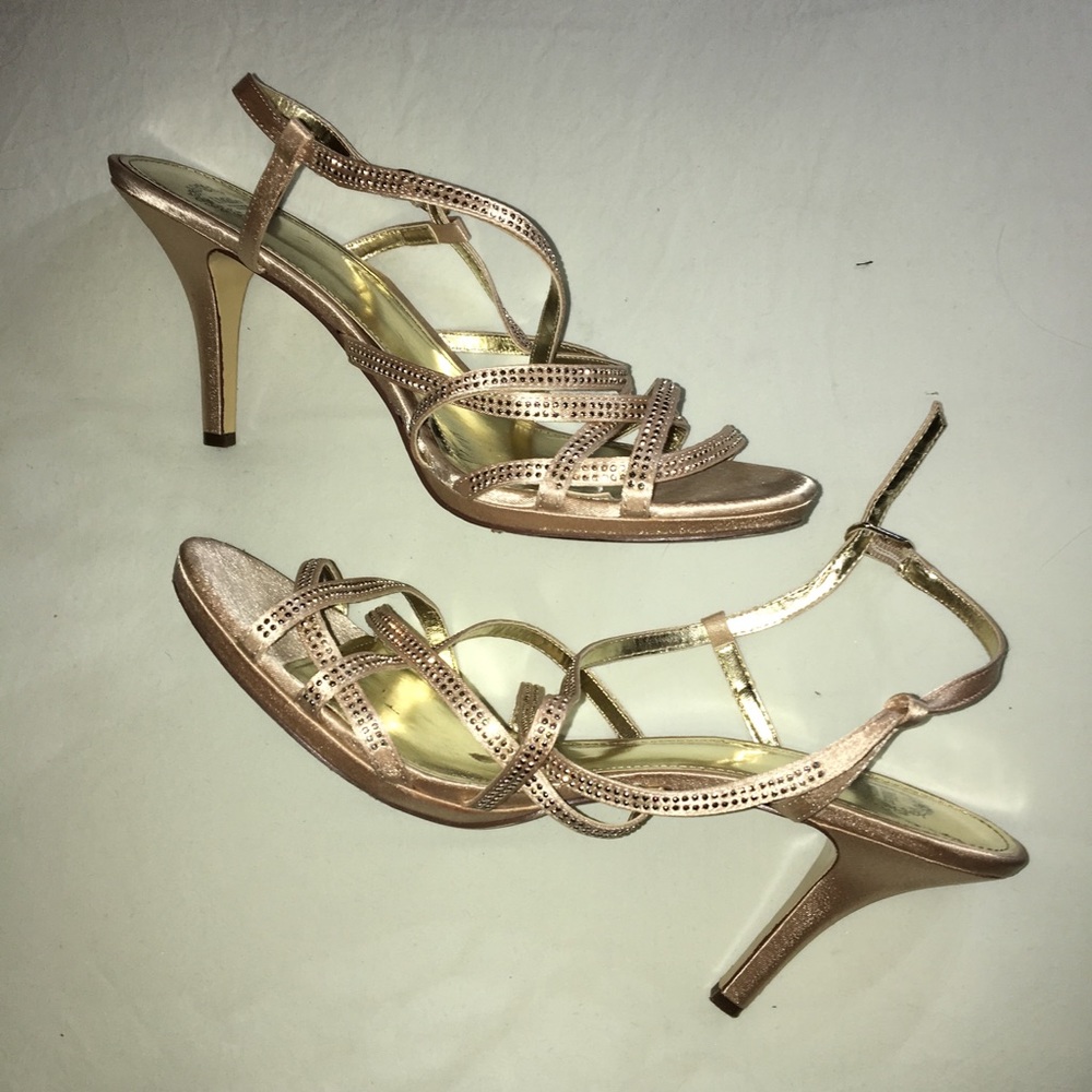 Gold Strappy Heels